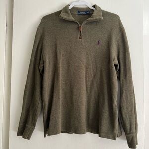Men’s Ralph Lauren Olive Green Quarter-Zip Pullover